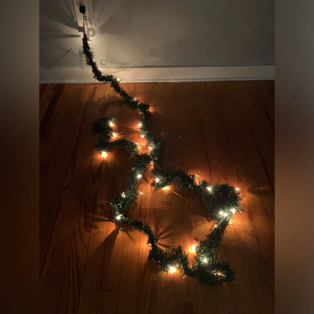 Lighted Garland 15ft (4.6m), 30 Super Bright Lights, Indoor & Outdoor Use, White